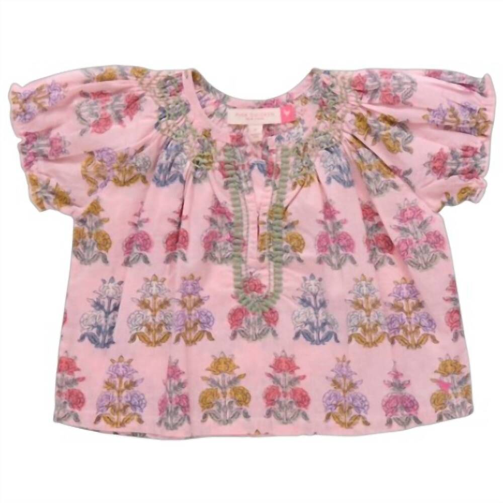 NEW PINK CHICKEN girls ava top in pink flowerette